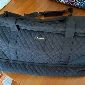 NWT lovevook Black Quilted Duffel Bag